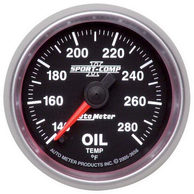 AutoMeter — Autometer Sport-Comp II 52mm Full Sweep Electronic 140-280 Deg. F Oil Temperature Gauge
2-1/16in OIL TEMP - view 1