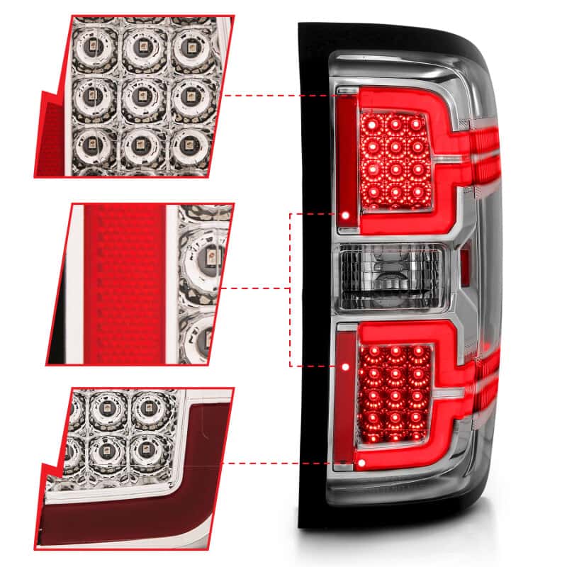 ANZO — ANZO 2014-2018 Chevy Silverado 1500 LED Taillights Chrome
Tail Light Set
LED Taillights - view 10