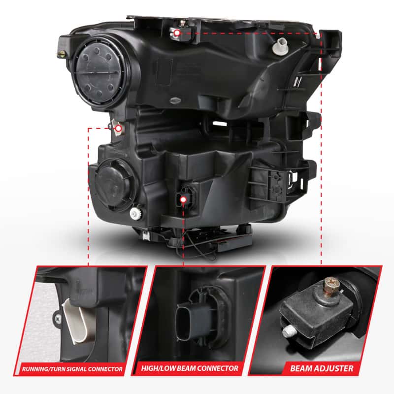 ANZO — ANZO 15-17 Ford F-150 (Factory Halogen Model ONLY) Full LED Proj Headlights  Init/SeqSig Black- Pair - view 6