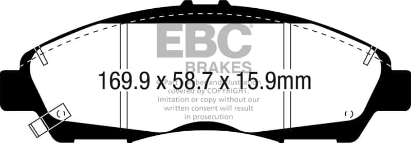 EBC — EBC 2016+ Cadillac XT5 Ultimax2 Front Brake Pads
Disc Brake Pad - view 1