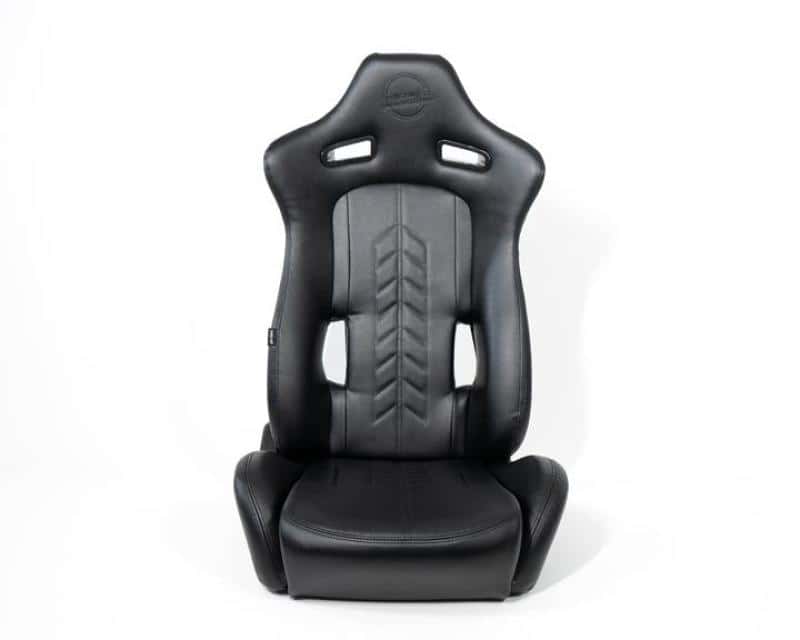 NRG — NRG Reclinable Sport Seats (Pair) The Arrow Black Vinyl w/ Pressed NRG logo w/ Black Stitch - view 4