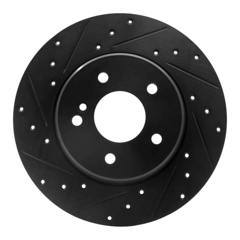 R1 Concepts — R1 98-03 Mercedes-Benz E320 Rear Left Drilled & Slotted Black Brake Rotor
R1 Brake Rotor Drill - view 1