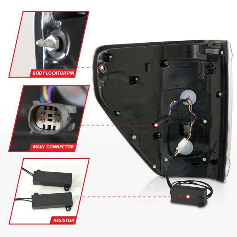 ANZO — ANZO 21-23 Ford F-150 LED Taillights Seq. Signal w/BLIS Cover - Black (For Factory Halogen ONLY)
Tail Light Set - view 11