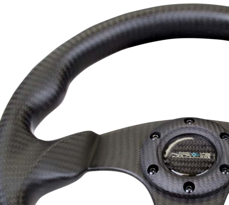 NRG — NRG Carbon Fiber Steering Wheel (320mm) Flat Bottom Matte Black Carbon - view 3