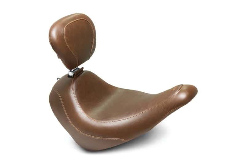 Mustang Motorcycle — Mustang 18-21 Harley Low Rider, Sport Glide Wide Tripper Solo Seat w/Driver Backrest - Brown - view 1