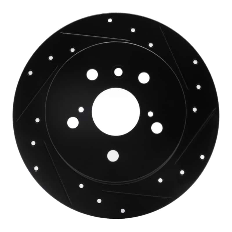 R1 Concepts — R1 2012-2018 Lexus ES300H Rear Right Drilled & Slotted Black Brake Rotor
R1 Brake Rotor Drill - view 1
