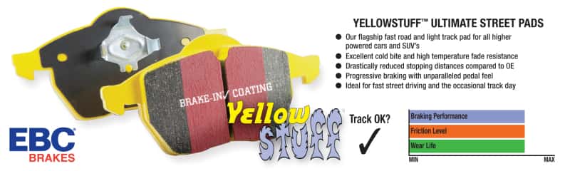 EBC — EBC 91-93 Lancia Delta Integrale 2.0L Turbo HF Evo 1 Yellowstuff Rear Brake Pads - view 6