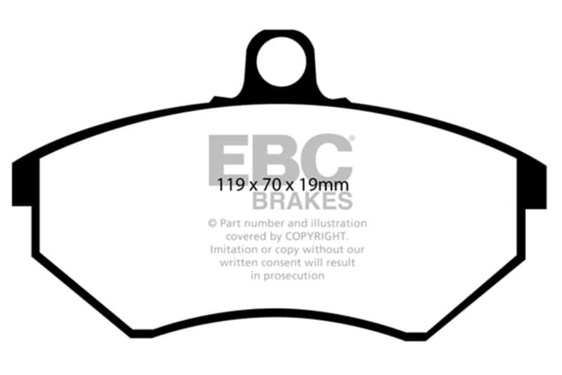 EBC — EBC 89-93 Volkswagen Corrado 1.8 Supercharged Yellowstuff Front Brake Pads
Disc Brake Pad - view 1