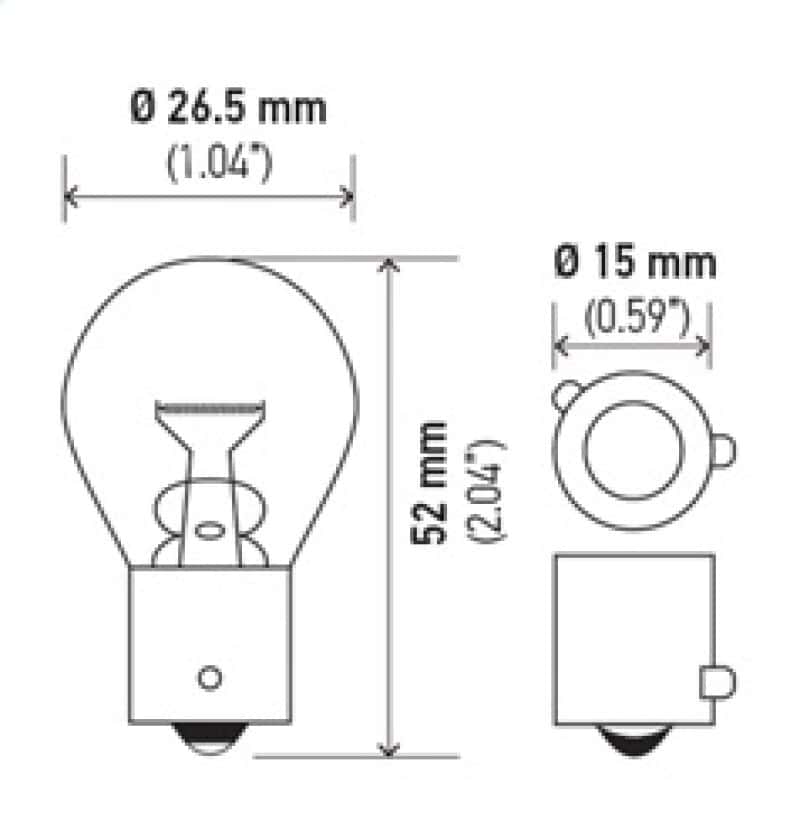 Hella — Hella Bulb 7507 12V 21W BAU15s S8 AMBER
7507 Incan Bulb - view 5