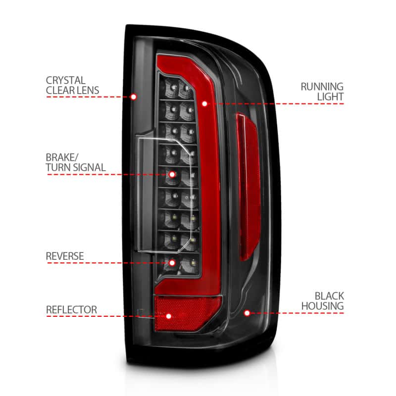 ANZO — ANZO 15-21 Chevrolet Colorado Full LED Tail Lights w/ Red Lightbar Black Housing Clear Lens
Tail Light Set - view 11