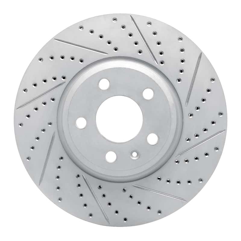 R1 Concepts — R1 08-12 Audi Q5 (USA/Canada) Front Right Drilled & Slotted Geo-Carbon Rotor - view 1