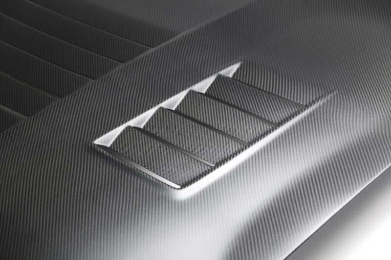 Anderson Composites — Anderson Composites 15-19 Ford Mustang Shelby GT350 Type-CR Double Sided Carbon Fiber Hood - view 7