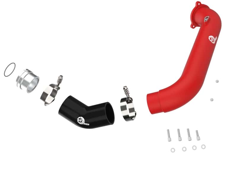 aFe — aFe BladeRunner Red 2-3/4in Aluminum Charge Pipe 2021 Toyota Supra GR (A90) I4-2.0L (t) B48
Hot Charge Pipe - view 3