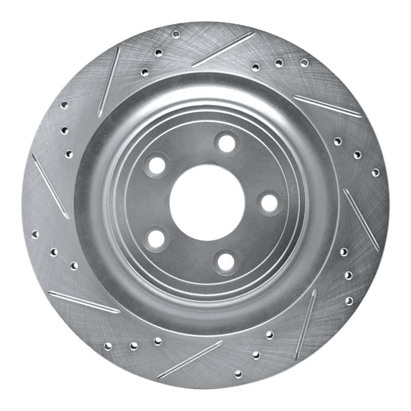 R1 Concepts — R1 2006-2015 Jaguar XJ Rear Left Drilled & Slotted Silver Brake Rotor
R1 Brake Rotor Drill - view 1