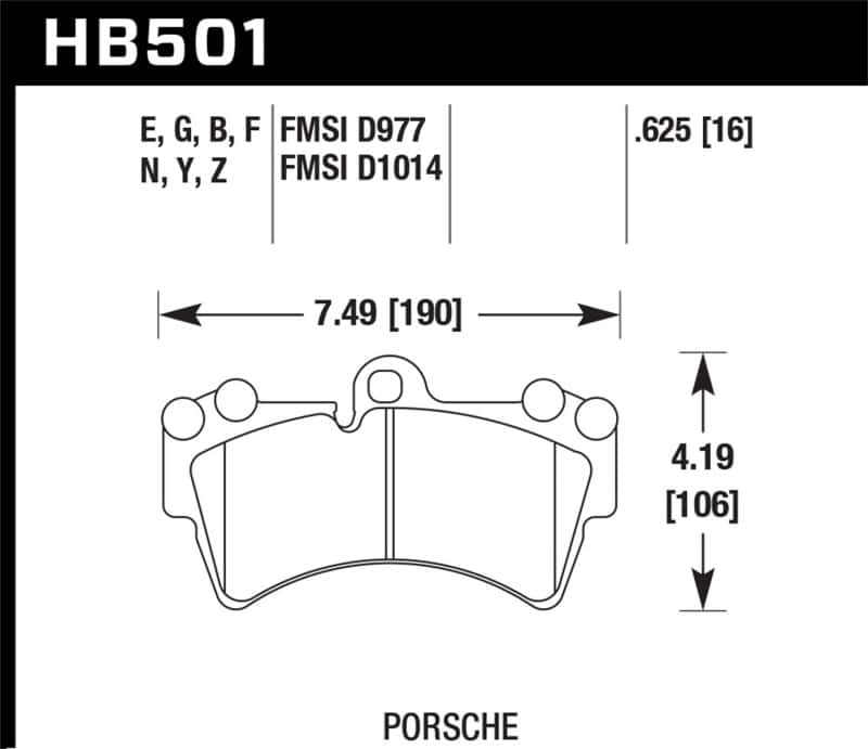 Hawk Performance — Hawk 07-10 Audi Q7 / 03-09 Porsche Cayenne / 04-09 VW Touareg DTC-60 Race Front Brake Pads
Disc Brake Pad - view 2