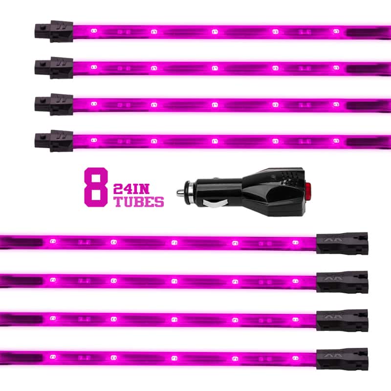 XKGLOW — XK Glow Tube Single Color Underglow LED Accent Light Car/Truck Kit Pink - 8x24In - view 2