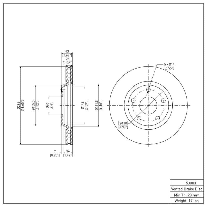 DFC — DFC 04-12 Chevrolet Malibu Front GeoSPEC Coated Rotor
DFC Brake Rotor - view 2
