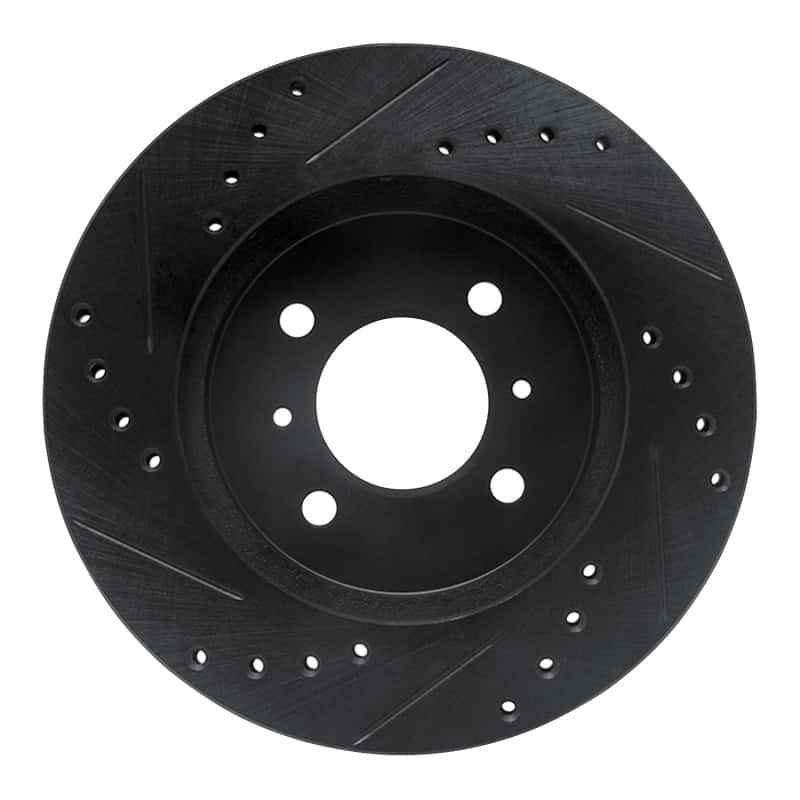 R1 Concepts — R1 98-07 Mitsubishi Lancer Front Right Drilled & Slotted Black Brake Rotor
R1 Brake Rotor Drill - view 5