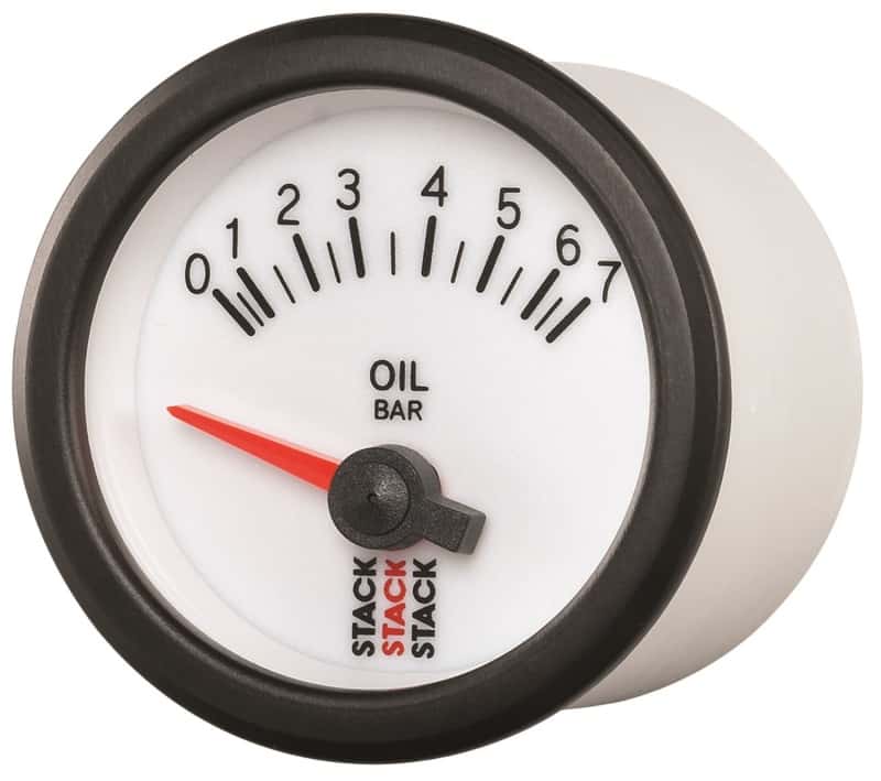 AutoMeter — Autometer Stack 52mm 0-7 Bar M10 Male Electric Oil Pressure Gauge - White
Ga OilP Elec Wt 7Bar - view 2