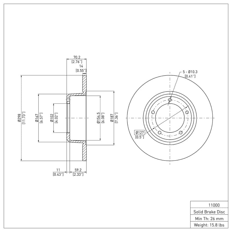 DFC — DFC 74-99 Land Rover Defender 110 Front Brake Rotor
DFC Brake Rotor - view 6
