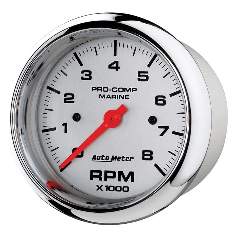 AutoMeter — Autometer Marine Chrome Ultra-Lite 3-3/8in 8k RPM Tachometer Gauge
3.4" TACH 8KRPM MC - view 3
