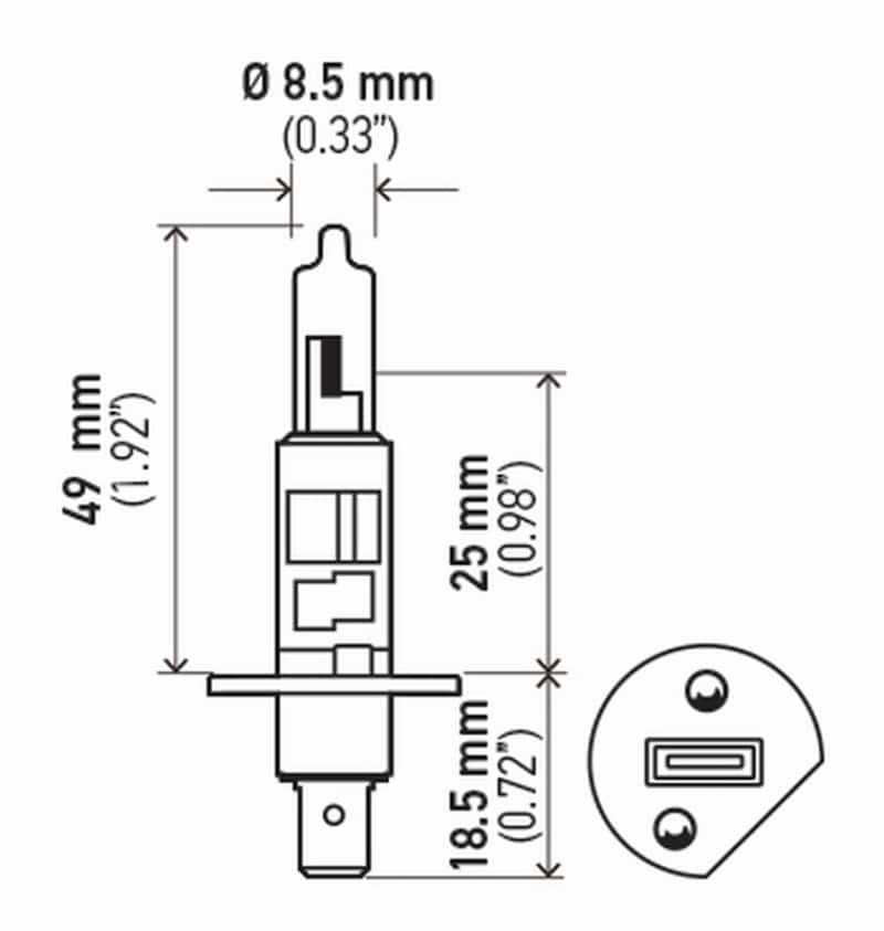 Hella — Hella Bulb H1 12V 55W P145S T25 Sb
H1SB Halogen Bulb - view 4