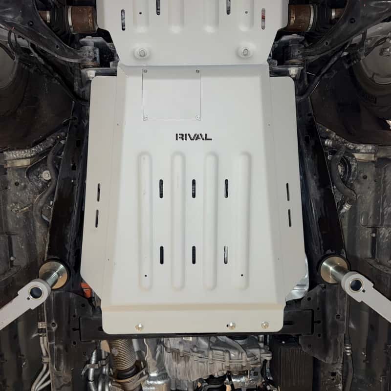 Rival 4x4 — Rival 2015-2026 Ford F150 Powerboost Only Aluminum Transmission Catalytic Converter Skid Plate
Cat Conv Skid Plate - view 2