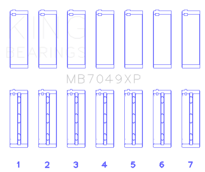 King Engine Bearings — King Engine Bearings Toyota 1FZFE (Size .025 Oversized) Performance Main Bearing Set
Engine Bearing - view 2