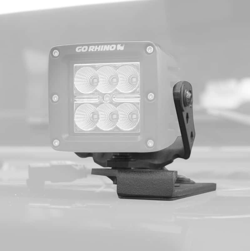 Go Rhino — Go Rhino 18-20 Jeep Wrangler JL/JLU/Gladiator JT Light Mount - 3in Cube
Center Hood Mount - view 2