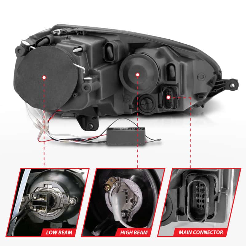 ANZO — ANZO 2006-2009 Volkswagen Rabbit Projector Headlights w/ Halo Black (CCFL)
Head Light Set
HdLtSet - view 13