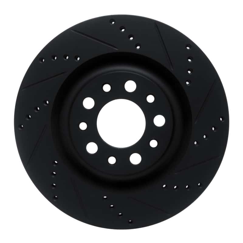 R1 Concepts — R1 2017-2025 Alfa Romeo Stelvio Rear Right Drilled & Slotted Black Brake Rotor
R1 Brake Rotor Drill - view 1