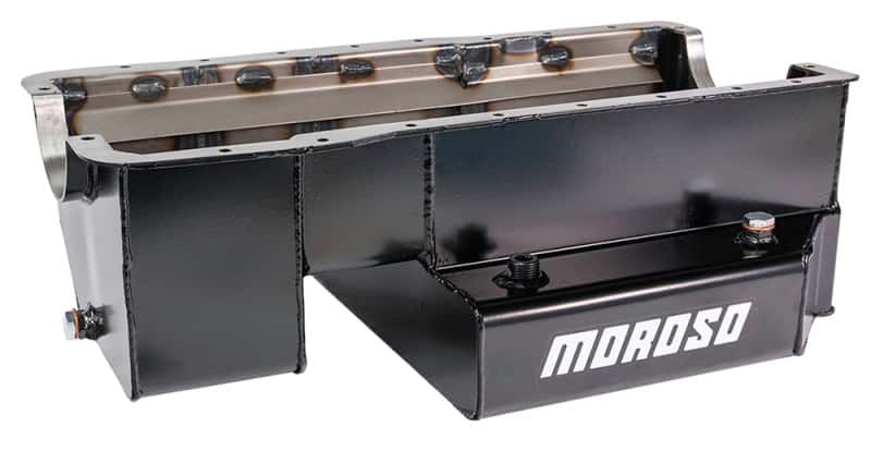 Moroso — Moroso Ford 351W (w/Rear Sump) Kicked Out Circle Track Baffled Wet Sump 9qt 7.5in Steel Oil Pan - view 5