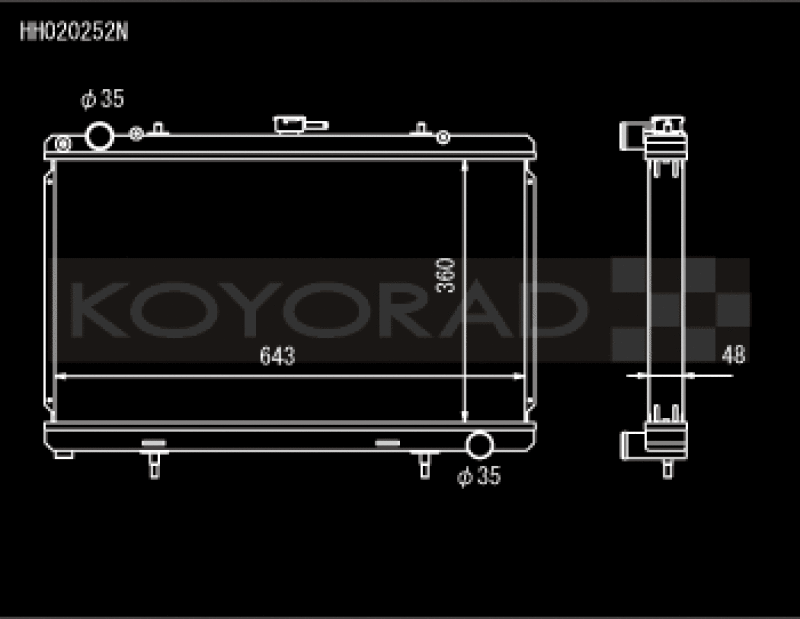 Koyo — Koyo 89-94 Nissan 180SX/Silvia S13 SR20DET (MT) N-FLO (Dual Pass) Radiator
Racing Radiator - view 1