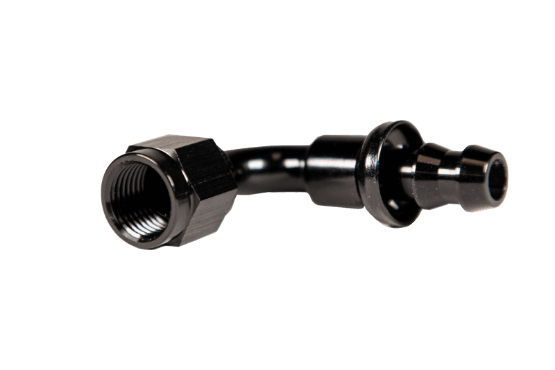 Fleece Performance — Fleece Performance Universal -8AN 90Deg to Hose Barb - Black
Hose Connector - view 2