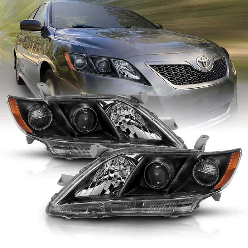 ANZO — ANZO 2007-2009 Toyota Camry Projector Headlight Black Amber
Head Light Set - view 1