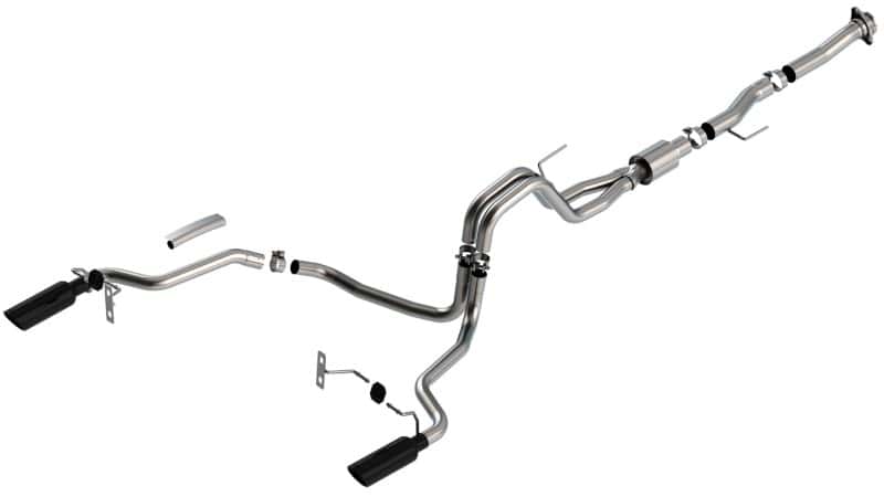 Borla — Borla F-150 2021 5.0L 2dr RC SB (122.8 WB) XL/XLT 3/2.25 SRE Cat-Back ATAK Black Chrome Tips
Cat-Back System - view 2