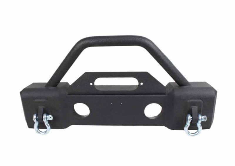 Fishbone Offroad — Fishbone Offroad 07-18 Jeep Wrangler JK Stubby Bumper W/Tube Guard - Black Textured Powdercoated - view 1