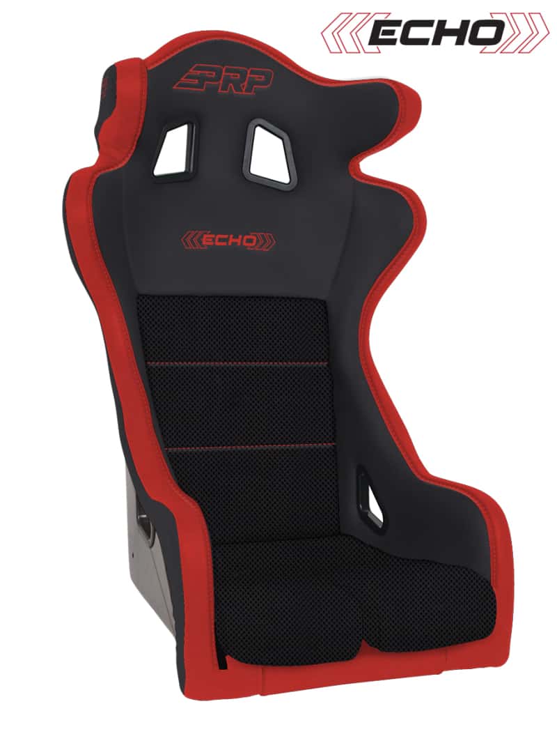 PRP Seats — PRP Echo Composite Seat- Black/Red (PRP Red Outline/Delta Red- Red Stitching) - view 1