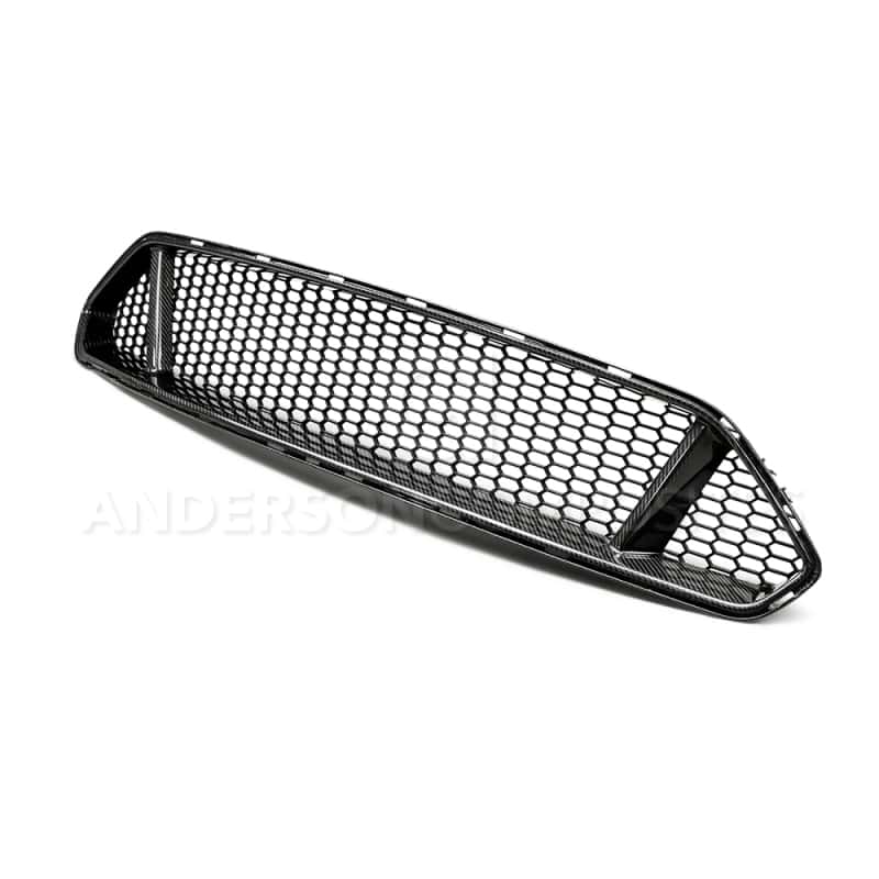 Anderson Composites — Anderson Composites 2018 Ford Mustang Type-GT Carbon Fiber Upper Grille - view 1