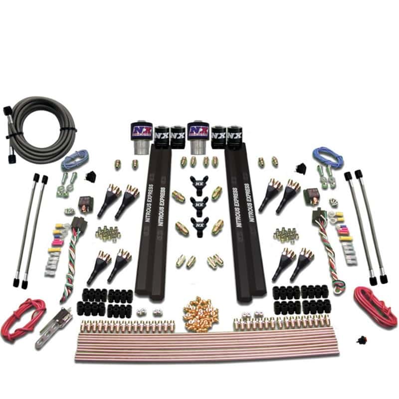 Nitrous Express — Nitrous Express SX2 Dual Stage/Gas/Rails 8 Nozzles Nitrous Kit (200-1200HP) w/o Bottle
Injection System Kit
N2OSys - view 1