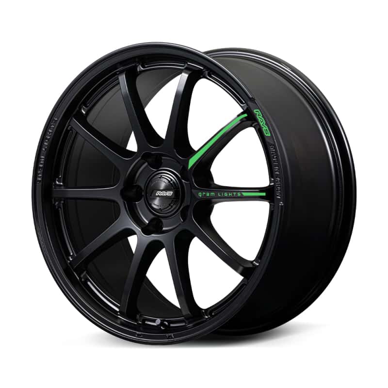 Gram Lights — Gram Lights 57NR LIMITED II 17x7.0 +47 4-100 Semigloss Black Wheel w/ Black Cap/Stickers/Air Valve - view 2