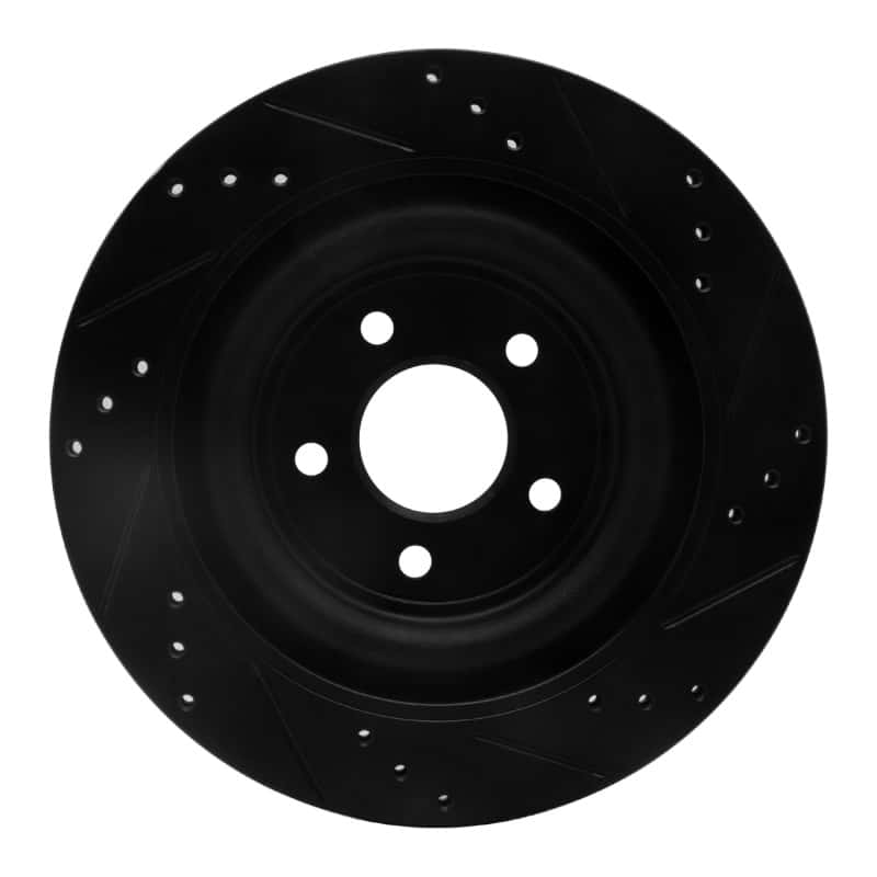 R1 Concepts — R1 06-15 Jaguar Super V8 Rear Left Drilled & Slotted Black Brake Rotor
R1 Brake Rotor Drill - view 5