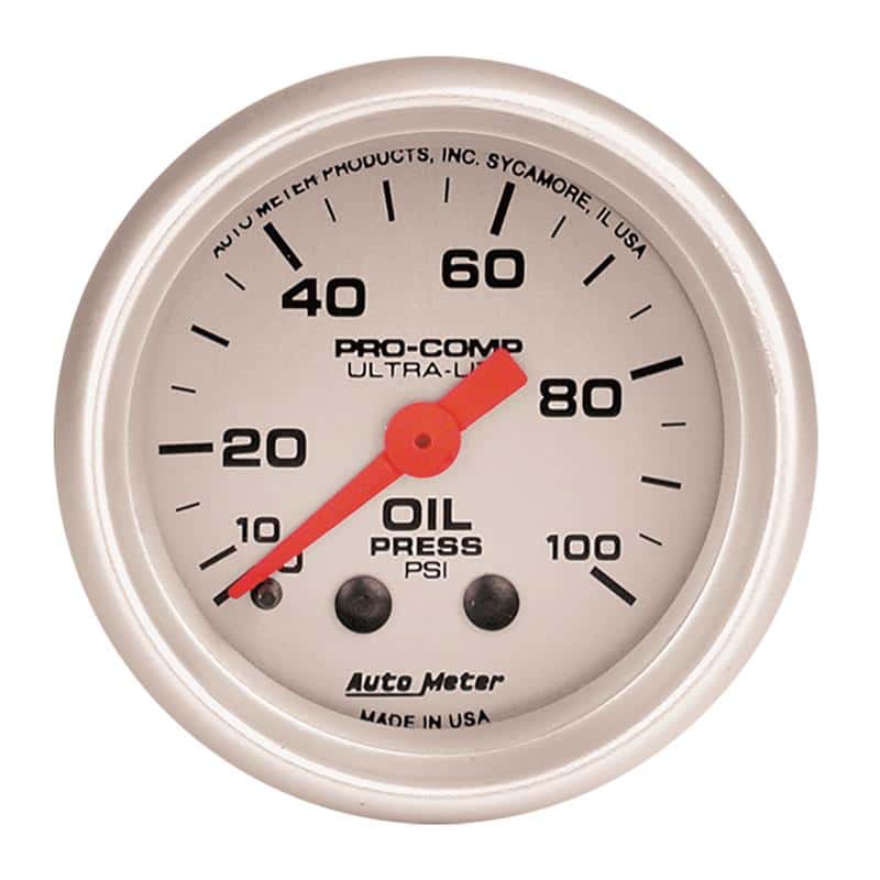 AutoMeter — Autometer Ultra-Lite 52mm 0-100 PSI Mechanical Oil Pressure Gauge
2" OIL PRESS, 0-100 - view 2