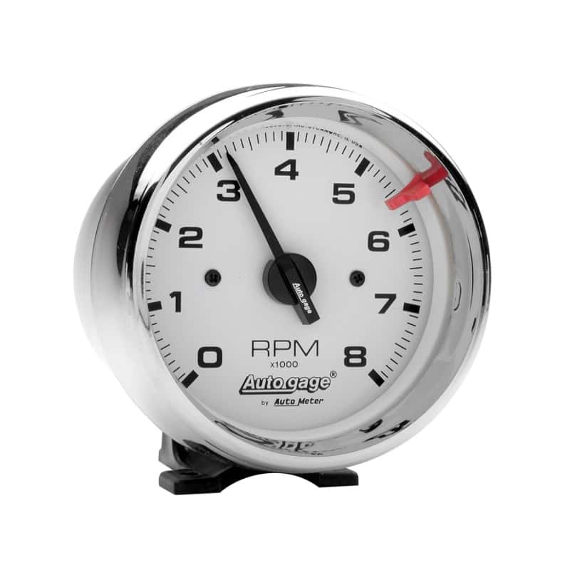 AutoMeter — Autometer Autogage 3-3/4in White 8000 RPM Pedestal Mount Tachometer
3.75" TACH 8kRPM CHR - view 1
