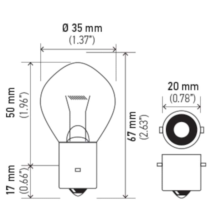 Hella — Hella Bulb 660 12V 60W Ba20S B11
660 Incan Bulb - view 4