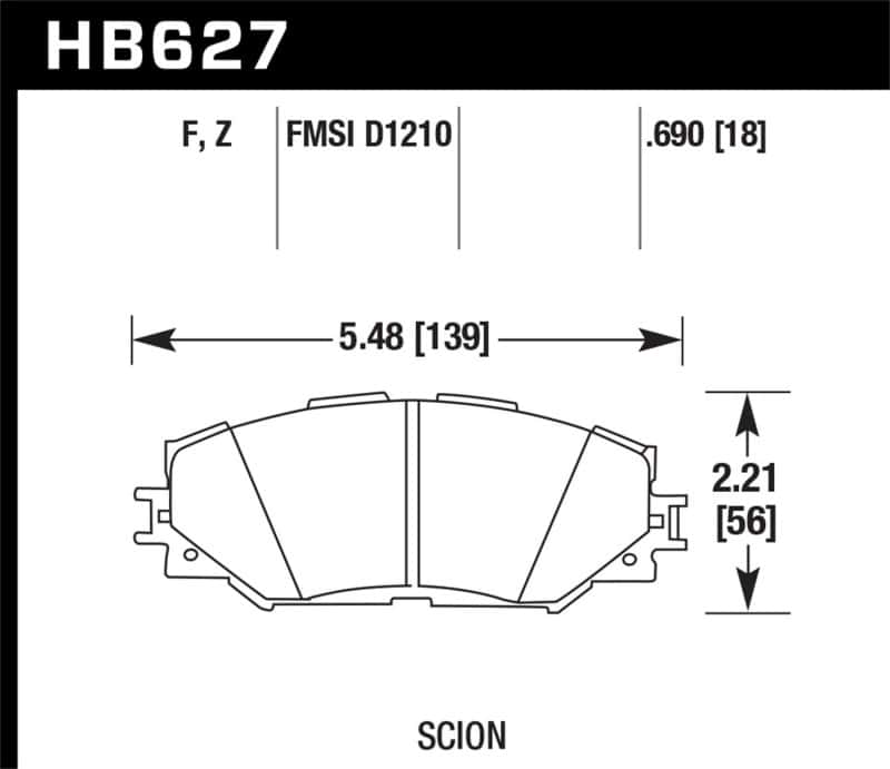 Hawk Performance — Hawk Performance Ceramic Street Brake Pads
Disc Brake Pad - view 3