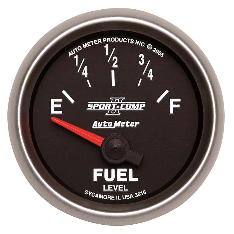 AutoMeter — Autometer Sport-Comp II 52mm 240-33 ohms Short Sweep Electronic Fuel Level Gauge
2-1/16" FUEL LEVEL, - view 2