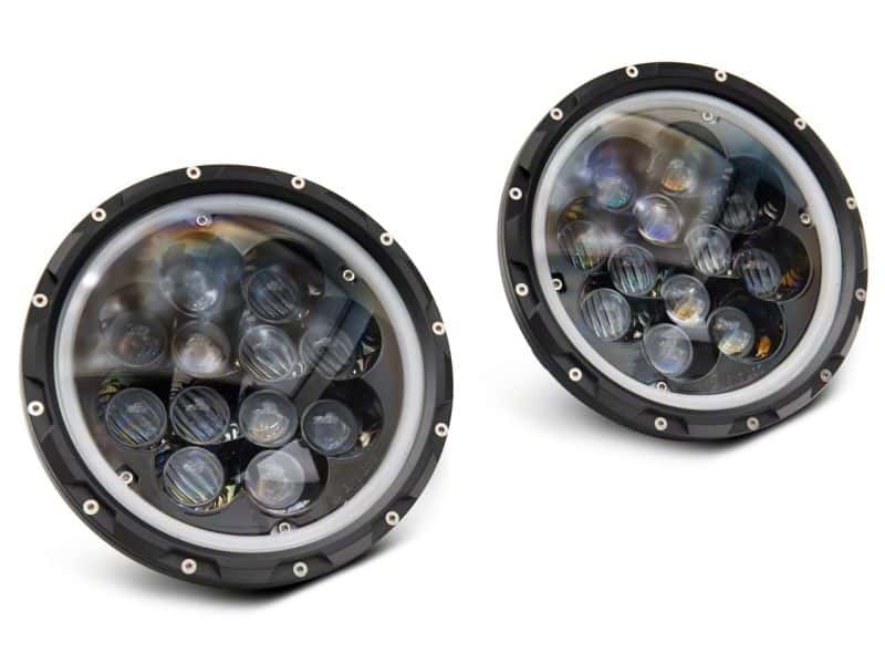 Raxiom — Raxiom 07-18 Jeep Wrangler JK Axial Spider LED Headlights w/Angel Eye Halo- Blk Housing (Clear Lens)
Headlights - view 2