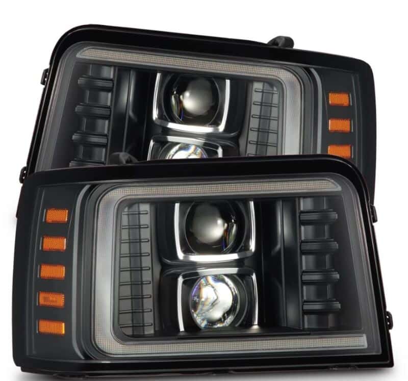 AlphaRex — AlphaRex 92-96 Ford F-Series/Bronco LUXX-Series Proj Headlights Blk w/Actv Light SeqSig & SBDRL
Projector Headlights - view 1