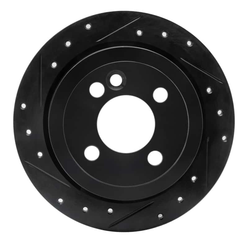 R1 Concepts — R1 02-15 Mini Cooper (Excl Clubman) Rear Left Drilled & Slotted Black Brake Rotor
R1 Brake Rotor Drill - view 1